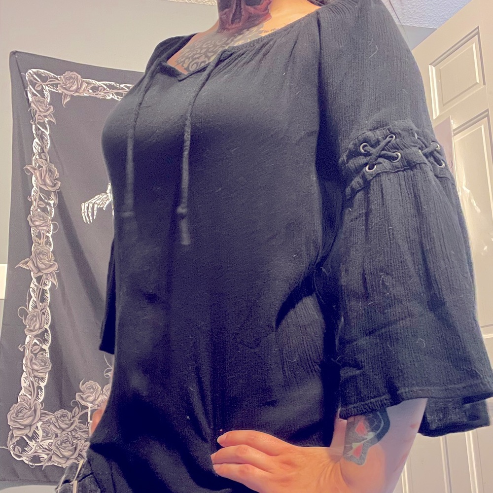 Gothic Bell Sleeve Blouse